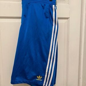 Adidas Royal Blue Shorts with White Stripes